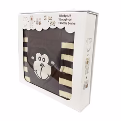 Monkey Boy, 3-Pc Boogie Toes, Tight & Tee Baby Premium Gift Set - Thumbnail 4