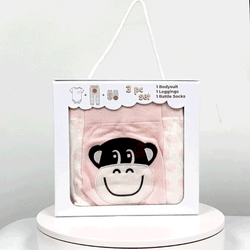 Monkey Girl, 3-Pc Boogie Toes, Tight & Tee Baby Premium Gift Set - Thumbnail 2