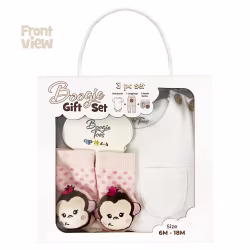 Monkey Girl, 3-Pc Boogie Toes, Tight & Tee Baby Premium Gift Set - Thumbnail 5