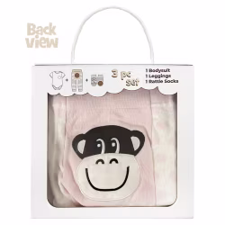 Monkey Girl, 3-Pc Boogie Toes, Tight & Tee Baby Premium Gift Set - Thumbnail 6
