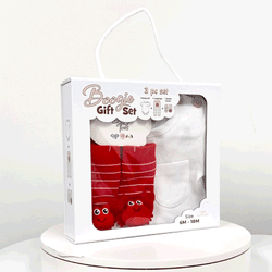 Red Crab, 3-Pc Boogie Toes, Tight & Tee Baby Premium Gift Set - Thumbnail 2