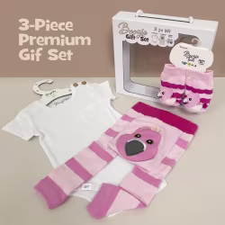 Pink Flamingo, 3-Pc Boogie Toes, Tight & Tee Baby Premium Gift Set - Thumbnail 1