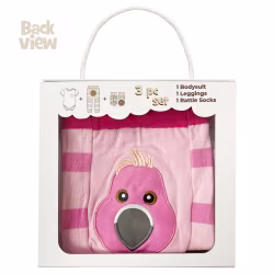 Pink Flamingo, 3-Pc Boogie Toes, Tight & Tee Baby Premium Gift Set - Thumbnail 8