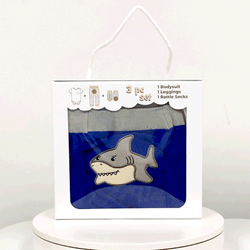 Shark, 3-Pc Boogie Toes, Tight & Tee Baby Premium Gift Set - Thumbnail 2