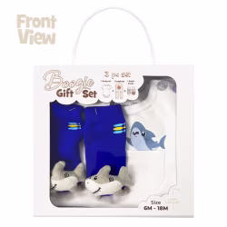 Shark, 3-Pc Boogie Toes, Tight & Tee Baby Premium Gift Set - Thumbnail 7