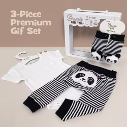 Panda, 3-Pc Boogie Toes, Tight & Tee Baby Premium Gift Set - Thumbnail 1