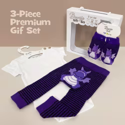 Purple Dragon, 3-Pc Boogie Toes, Tight & Tee Baby Premium Gift Set - Thumbnail 1