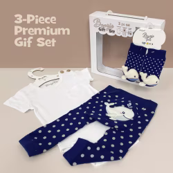 Baby Whale, 3-Pc Boogie Toes, Tight & Tee Baby Premium Gift Set - Thumbnail 1