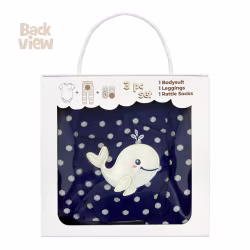 Baby Whale, 3-Pc Boogie Toes, Tight & Tee Baby Premium Gift Set - Thumbnail 8