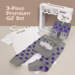 Happy Hippo, 3-Pc Boogie Toes, Tight & Tee Baby Premium Gift Set - Thumbnail 1