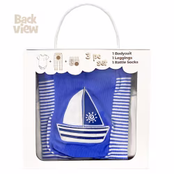Sailboat, 3-Pc Boogie Toes, Tight & Tee Baby Premium Gift Set - Thumbnail 6