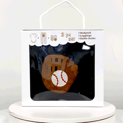 Baseball Mitt, 3-Pc Boogie Toes, Tight & Tee Baby Premium Gift Set - Thumbnail 2