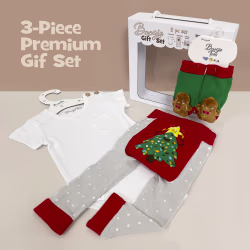 Xmas , 3-Pc Boogie Toes, Tight & Tee Baby Premium Gift Set - Thumbnail 1