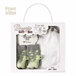 Green Dino, 3-Pc Boogie Toes, Tight & Tee Baby Premium Gift Set - Thumbnail 7