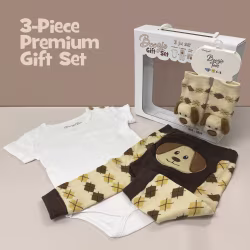 Brown Dog, 3-Pc Boogie Toes, Tight & Tee Baby Premium Gift Set - Thumbnail 1