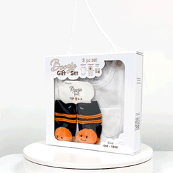 Pumpkin & Ghost, 3-Pc Boogie Toes, Tight & Tee Baby Premium Gift Set - Thumbnail 2