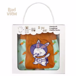 Space Bunny, 3-Pc Boogie Toes, Tight & Tee Baby Premium Gift Set - Thumbnail 6