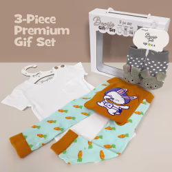 Space Bunny, 3-Pc Boogie Toes, Tight & Tee Baby Premium Gift Set - Thumbnail 1
