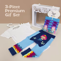 Rainbow Mermaid, 3-Pc Boogie Toes, Tight & Tee Baby Premium Gift Set - Thumbnail 1