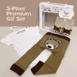 Teddy Bear Boy, 3-Pc Boogie Toes, Tight & Tee Baby Premium Gift Set - Thumbnail 1