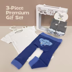 Sleepy Elephant, 3-Pc Boogie Toes, Tight & Tee Baby Premium Gift Set - Thumbnail 1