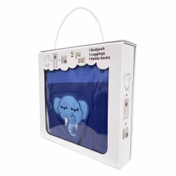 Sleepy Elephant, 3-Pc Boogie Toes, Tight & Tee Baby Premium Gift Set - Thumbnail 4