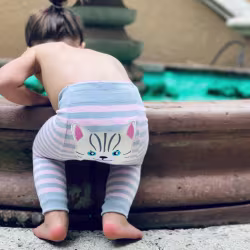 Pink/Gray Cat - Boogie Tights Baby Leggings - Thumbnail 2