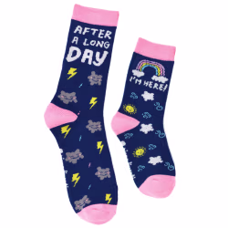 2 pair Sidekicks Rain and Sunshine, Mommy & Me Socks Set - Thumbnail 1