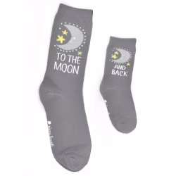 2 pair Sidekicks To the Moon & Back, Mommy & Me Socks Set - Thumbnail 1