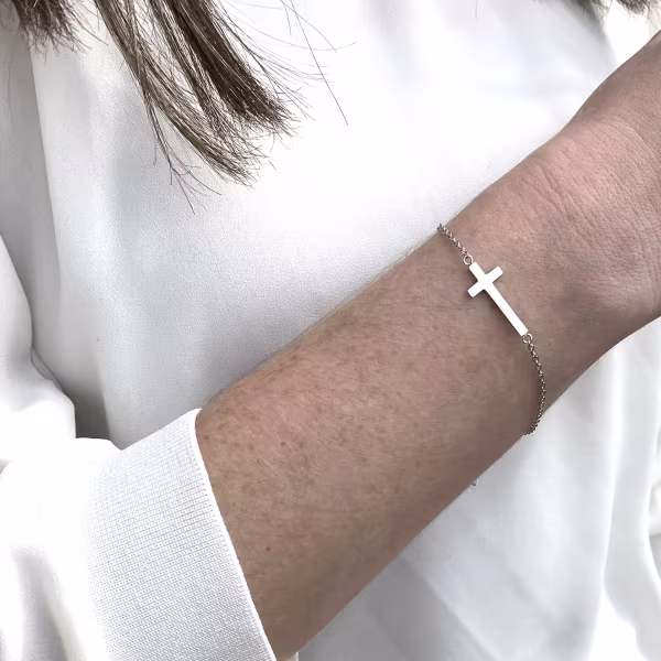 Cross, Everyday Bracelet (Rose or White) - Image 4