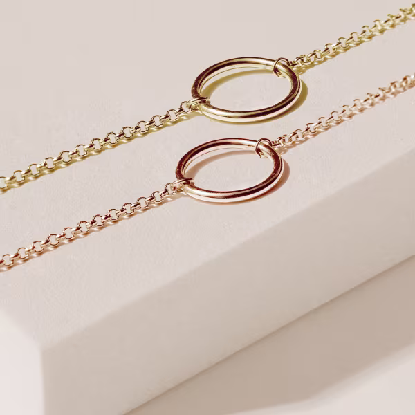 Circle loop, Everyday Bracelet (Rose, Yellow or White) - Image 8