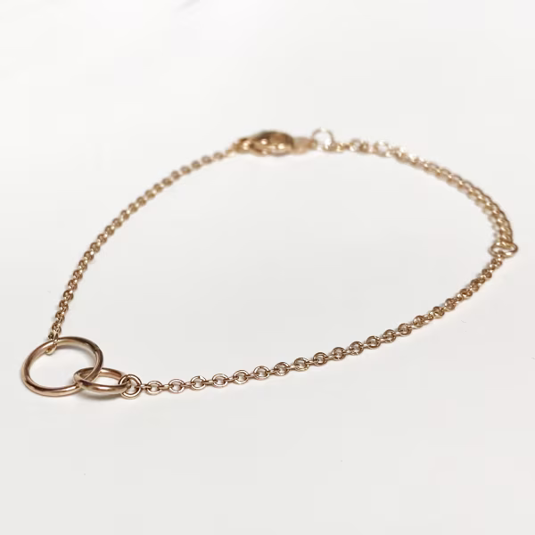 Interlocking Circles, Everyday Bracelet (Rose or White) - Image 4