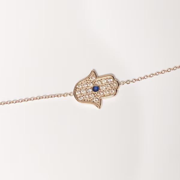 Hamsa Protective Hand, Everyday Bracelet (Rose or White) - Image 2