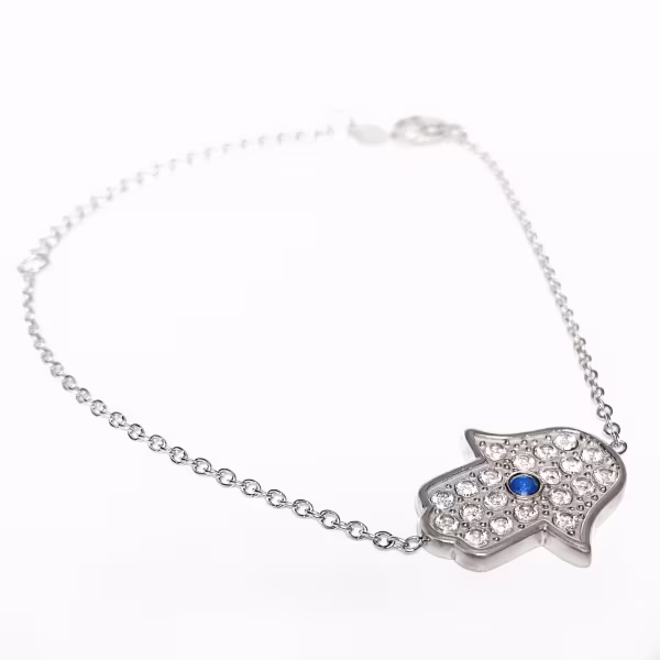 Hamsa Protective Hand, Everyday Bracelet (Rose or White) - Image 6