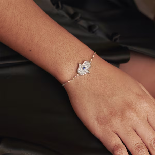 Hamsa Protective Hand, Everyday Bracelet (Rose or White) - Image 10