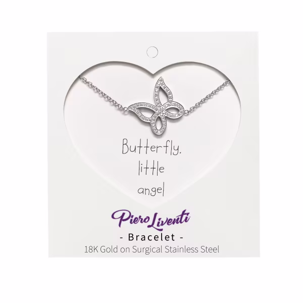 Butterfly Crystal, Everyday Bracelet (White) - Image 3