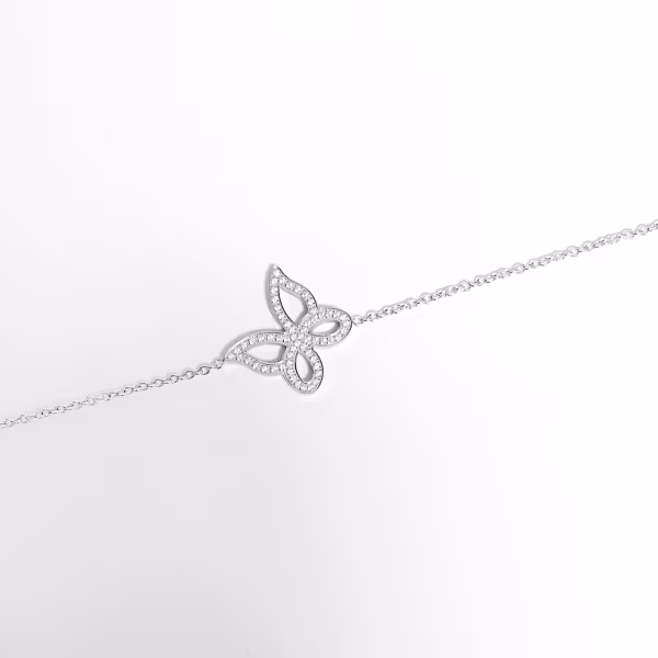 Butterfly Crystal, Everyday Bracelet (White) - Image 2