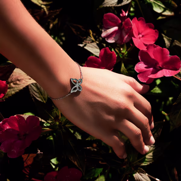 Butterfly Crystal, Everyday Bracelet (White) - Image 4