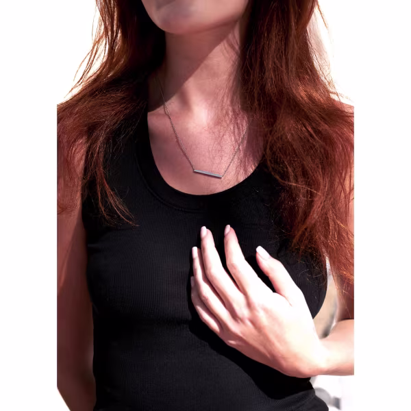 Simple Bar, Everyday Necklace (Rose or White) - Image 5