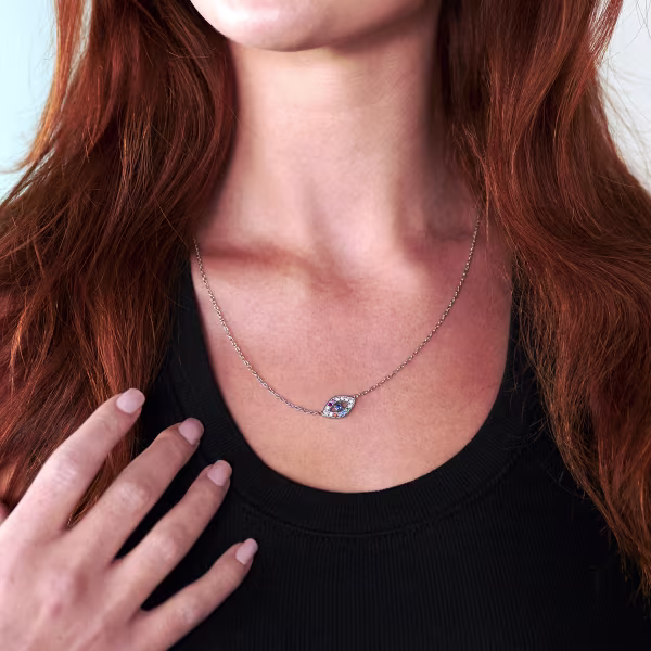 Protective Eye, Everyday Necklace (Rose or White) - Image 12