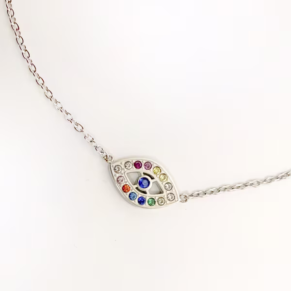 Protective Eye, Everyday Necklace (Rose or White) - Image 7