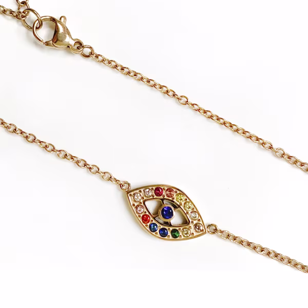 Protective Eye, Everyday Necklace (Rose or White) - Image 2