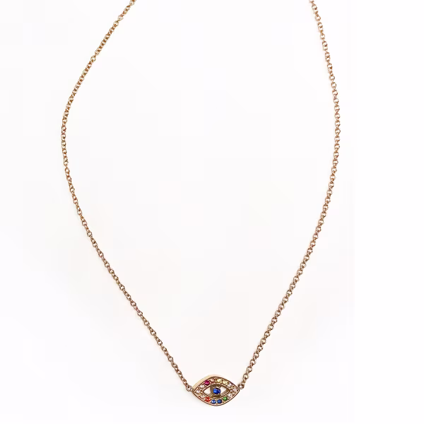 Protective Eye, Everyday Necklace (Rose or White) - Image 3