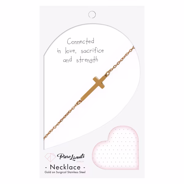 Sideways Cross, Everyday Necklace (Rose, Yellow or White) - Image 13