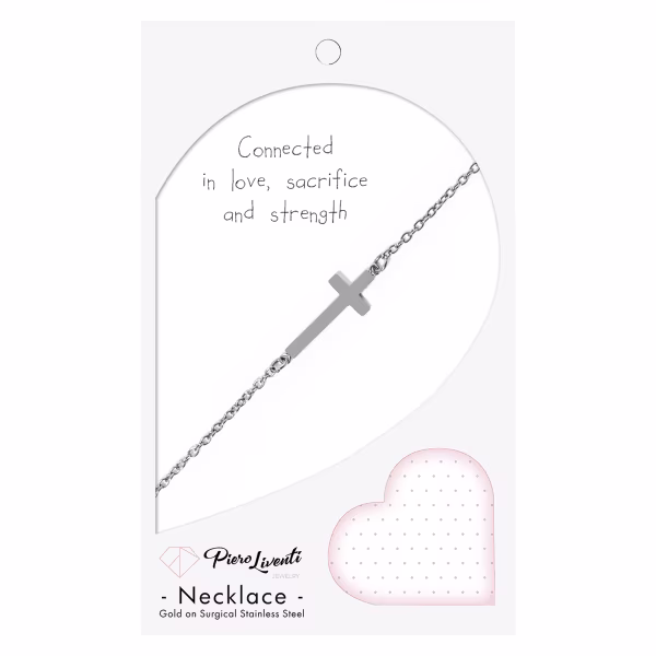 Sideways Cross, Everyday Necklace (Rose, Yellow or White) - Image 8