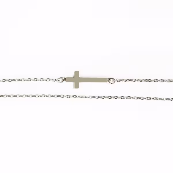 Sideways Cross, Everyday Necklace (Rose, Yellow or White) - Image 6