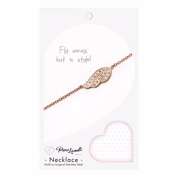 Side Wings, Everyday Necklace (Rose or White) - Image 4