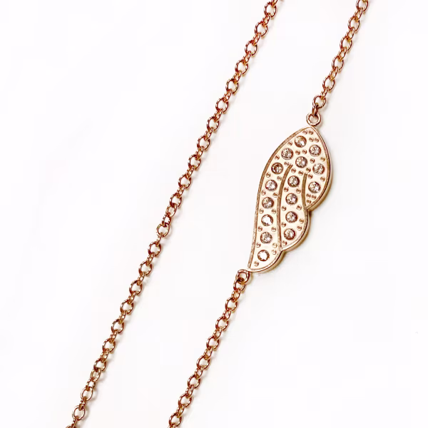 Side Wings, Everyday Necklace (Rose or White) - Image 2