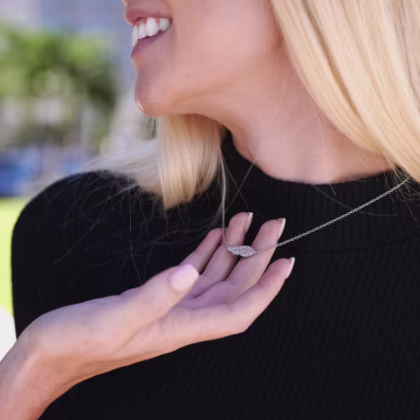 Side Wings, Everyday Necklace (Rose or White) - Image 11