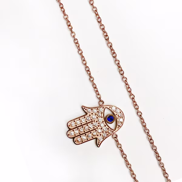 Hand Sideways, Everyday Necklace (Rose or White) - Image 8